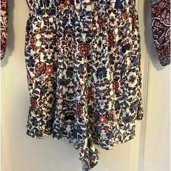 American Eagle Women's Paisley Long Sleeves Boho Romper Jumpsuit Size XS - Picture 7 of 8